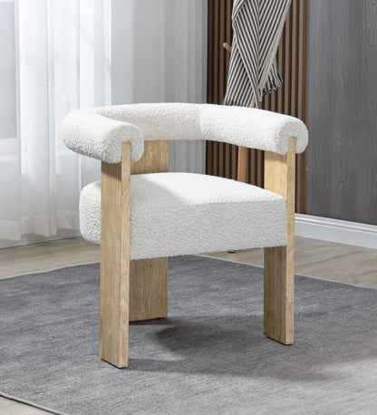 Naomi Cream Boucle Fabric Dining Chair C