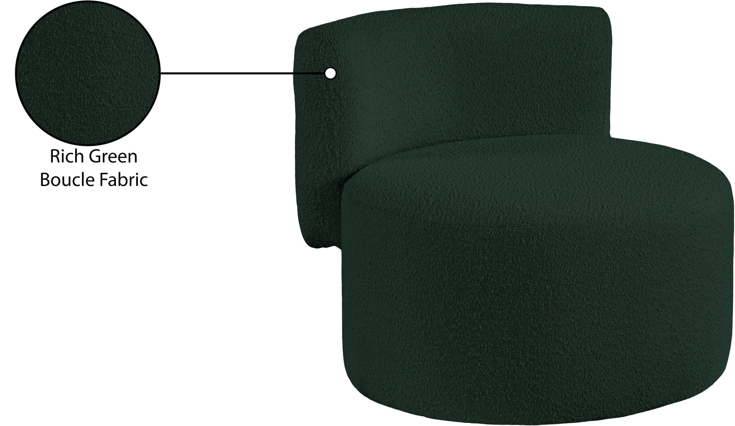 moda green boucle fabric accent chair green