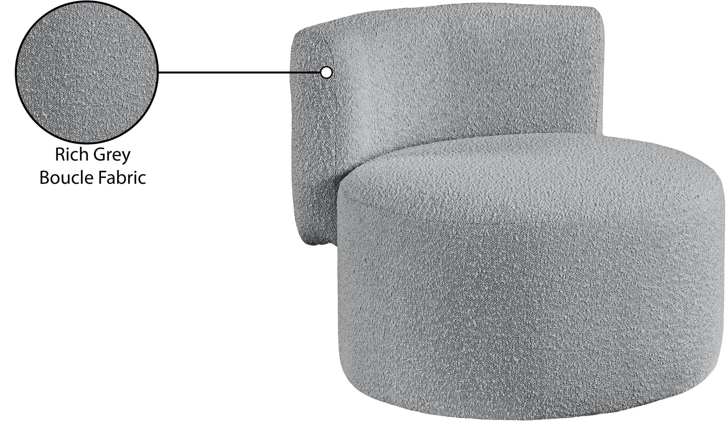 moda grey boucle fabric accent chair grey