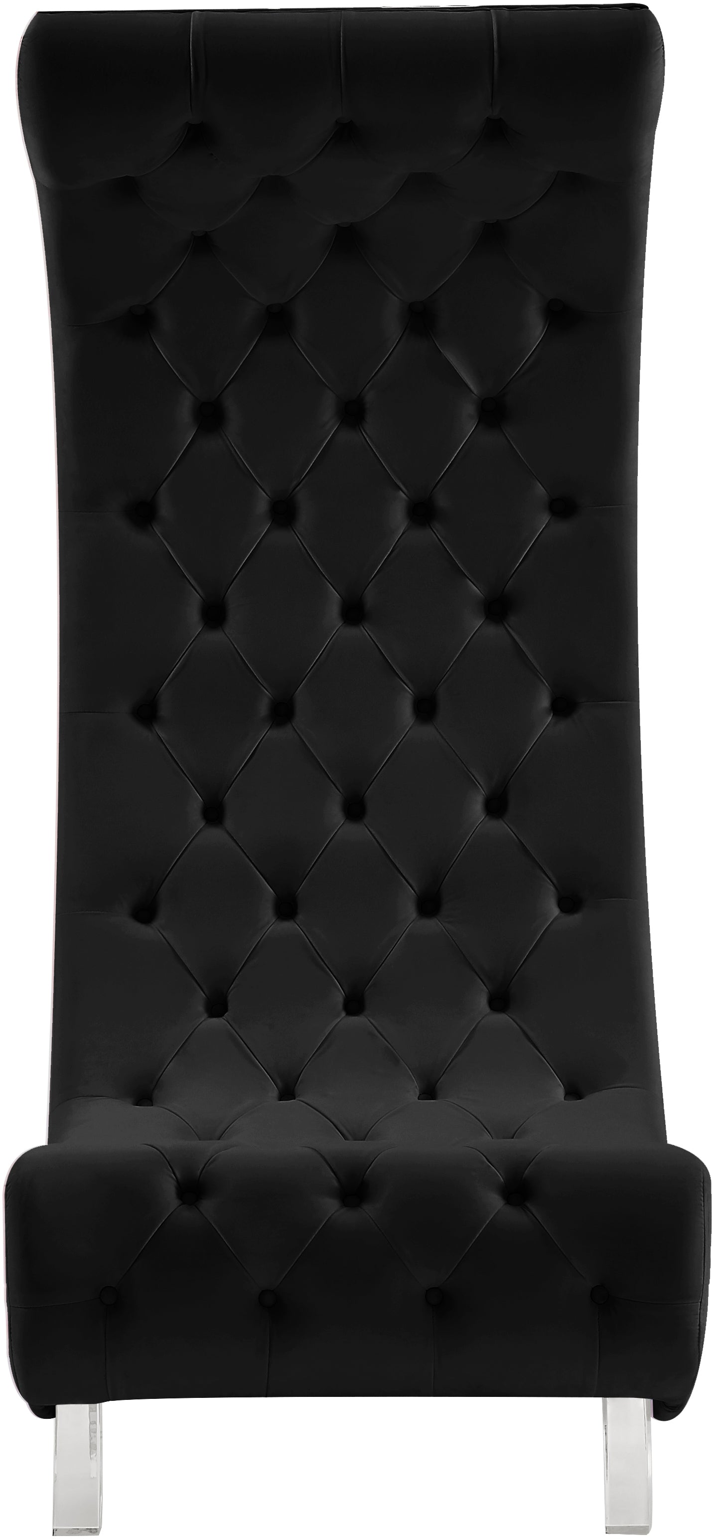 cube black velvet accent chair c