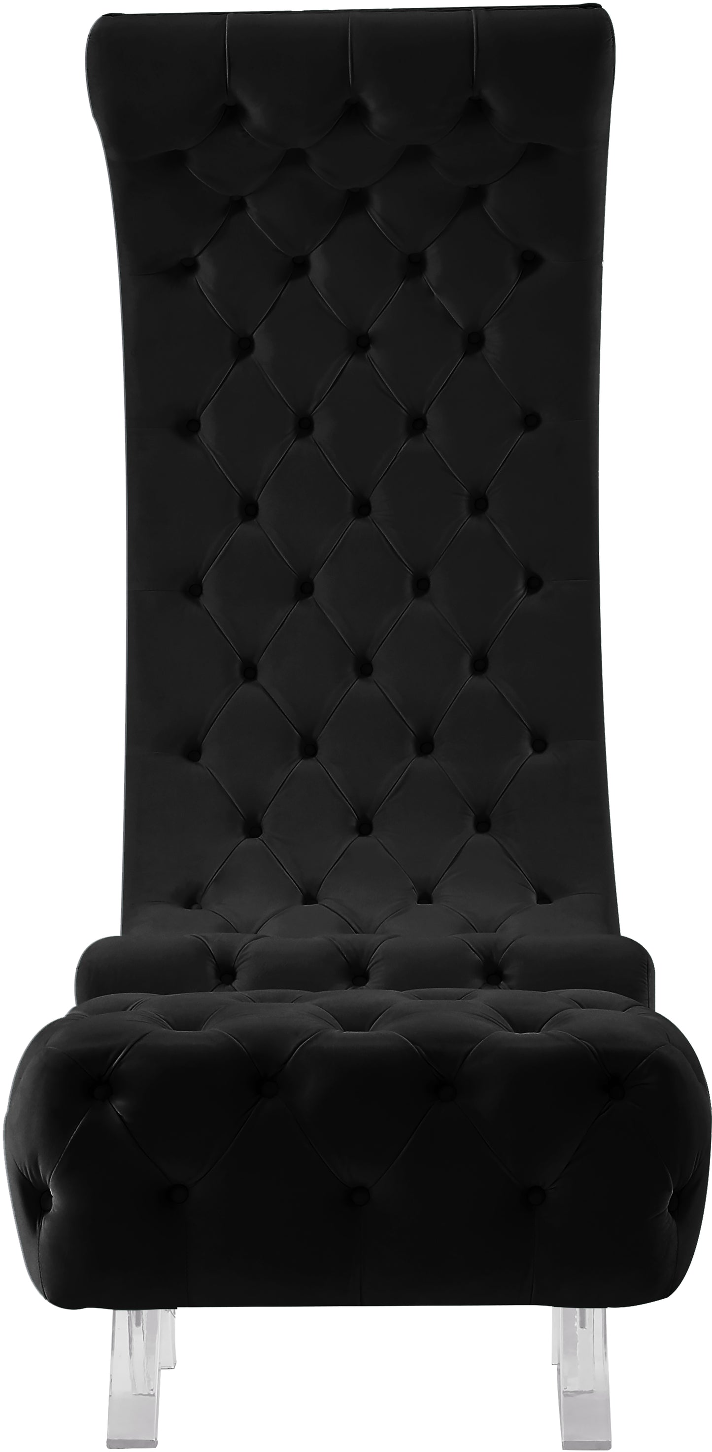 cube black velvet accent chair c