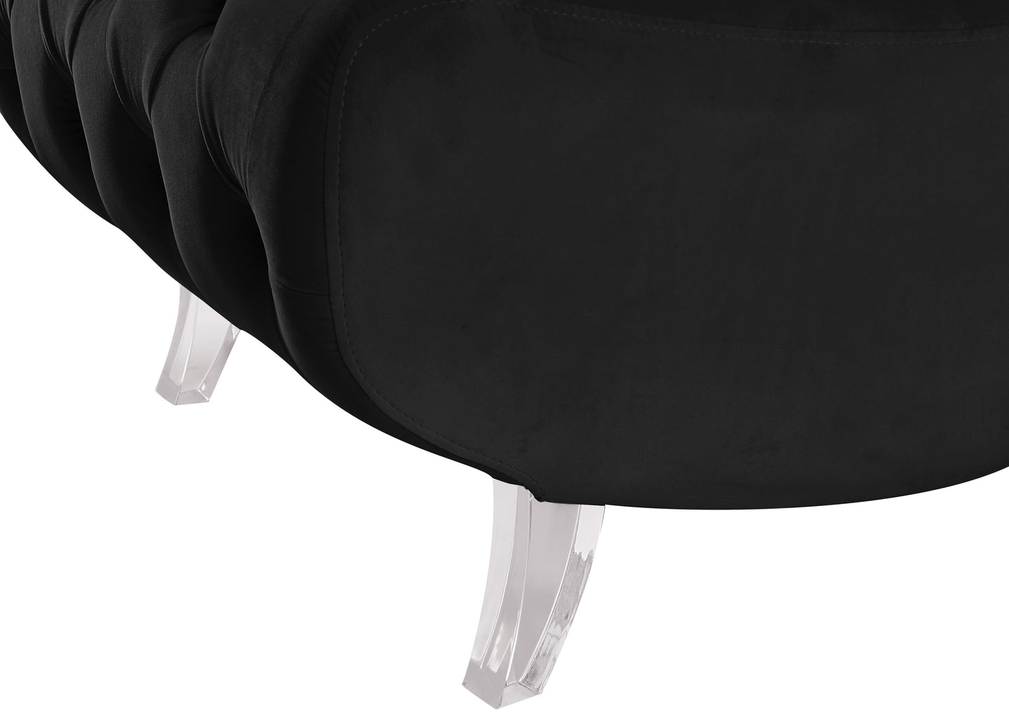 cube black velvet accent chair c