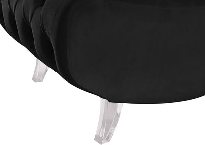 Cube Black Velvet Accent Chair C