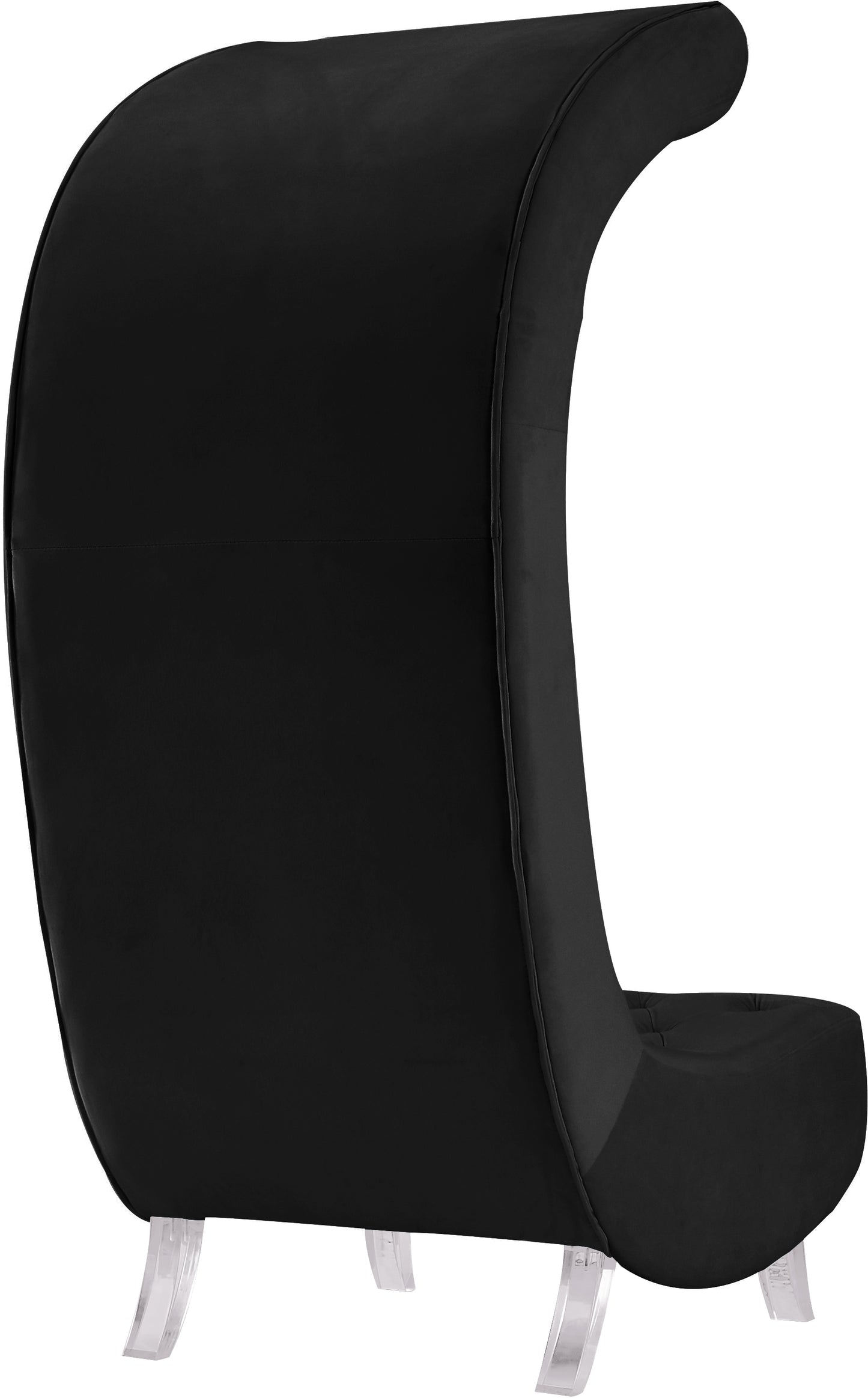 cube black velvet accent chair c