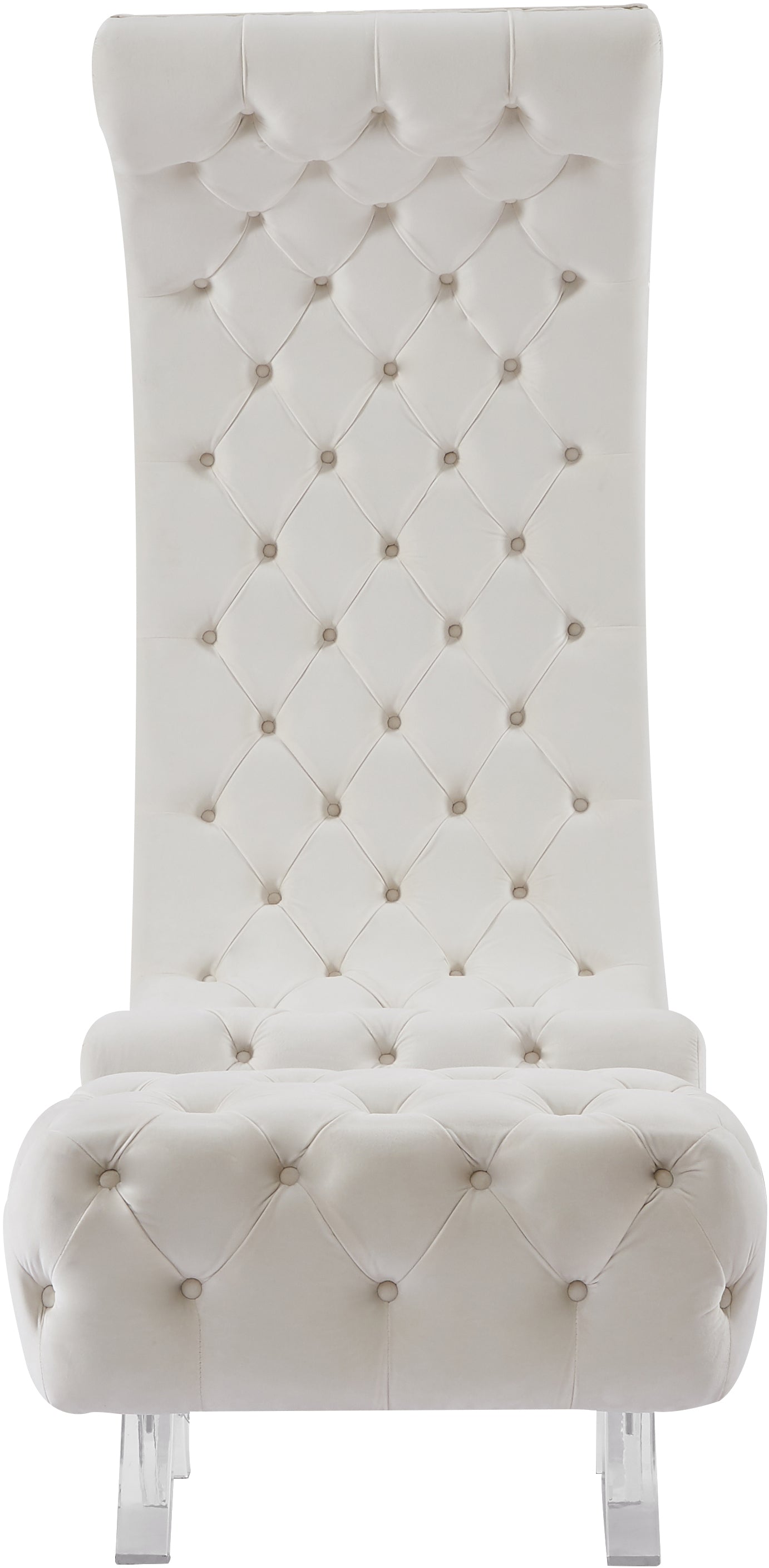 cube cream velvet accent chair c