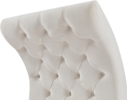 Cube Cream Velvet Accent Chair C