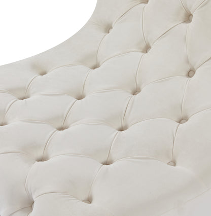 Cube Cream Velvet Accent Chair C