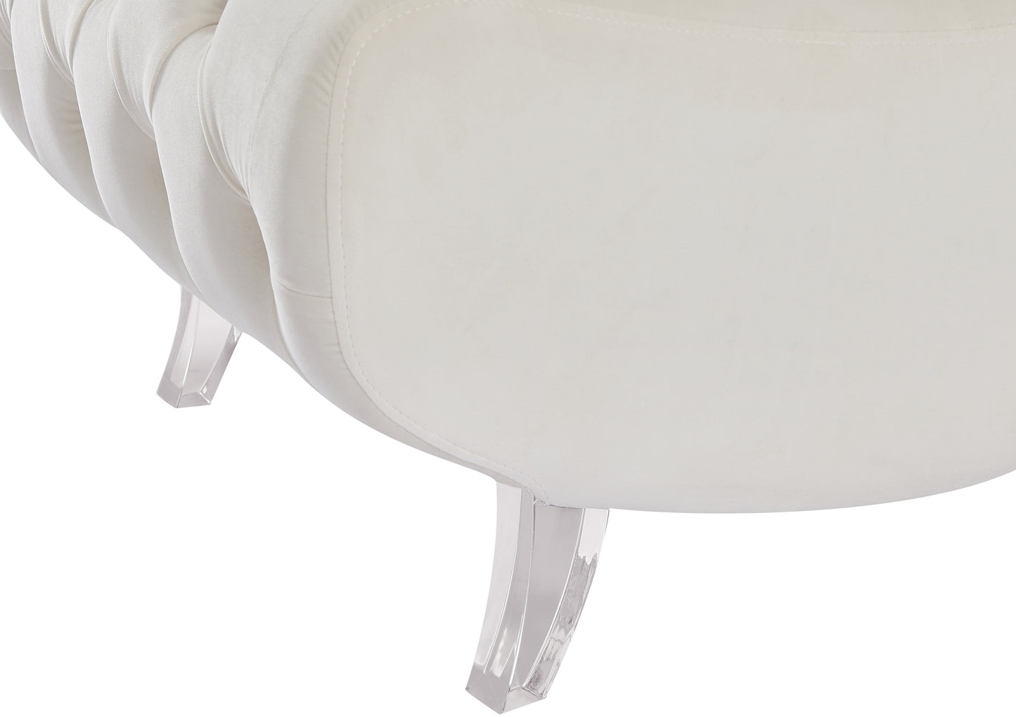 cube cream velvet accent chair c