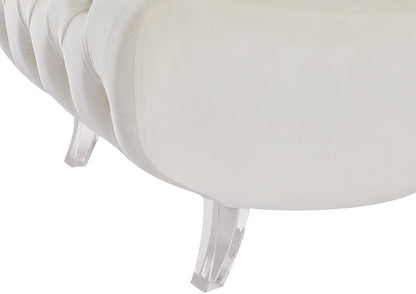 Cube Cream Velvet Accent Chair C