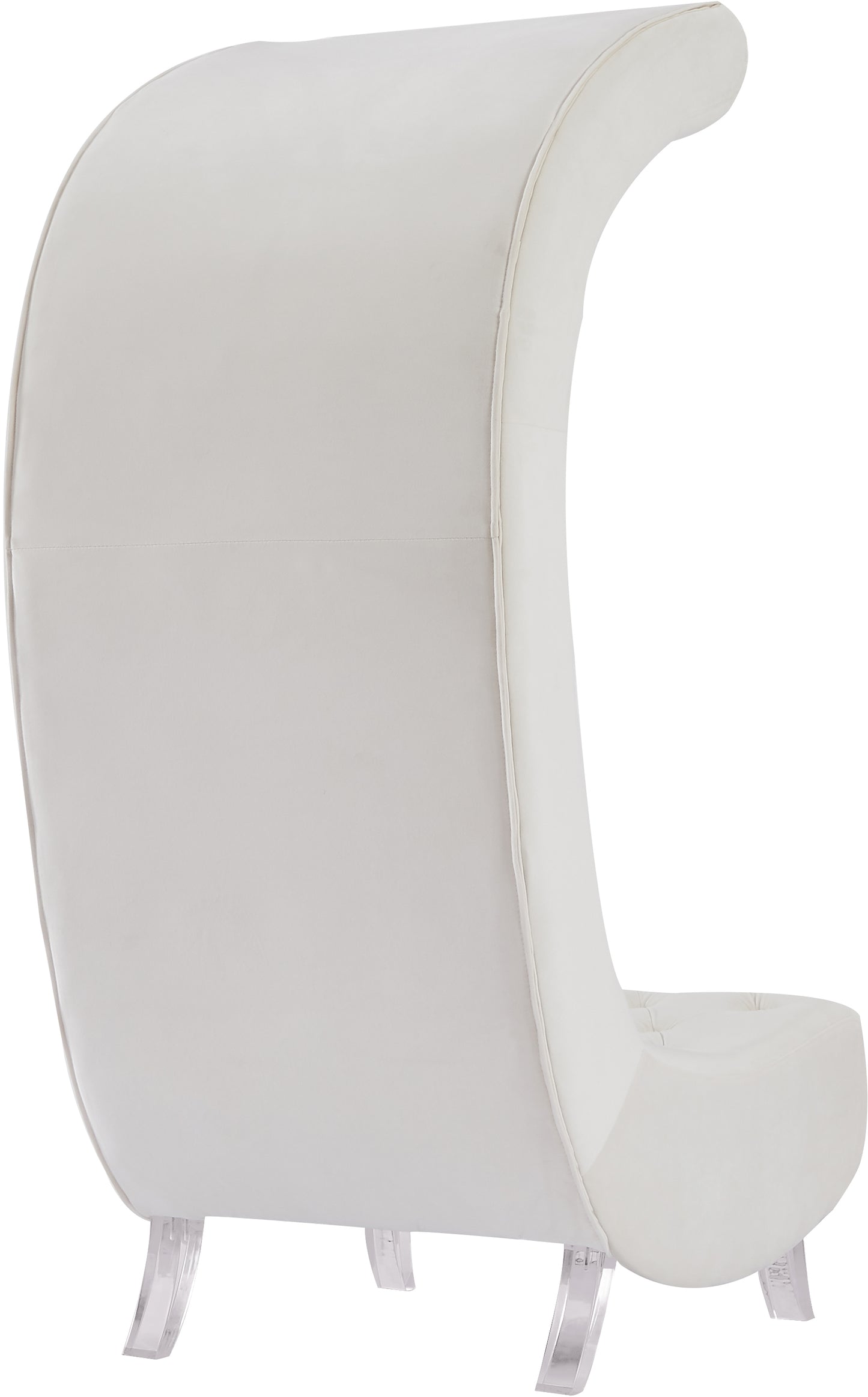 cube cream velvet accent chair c