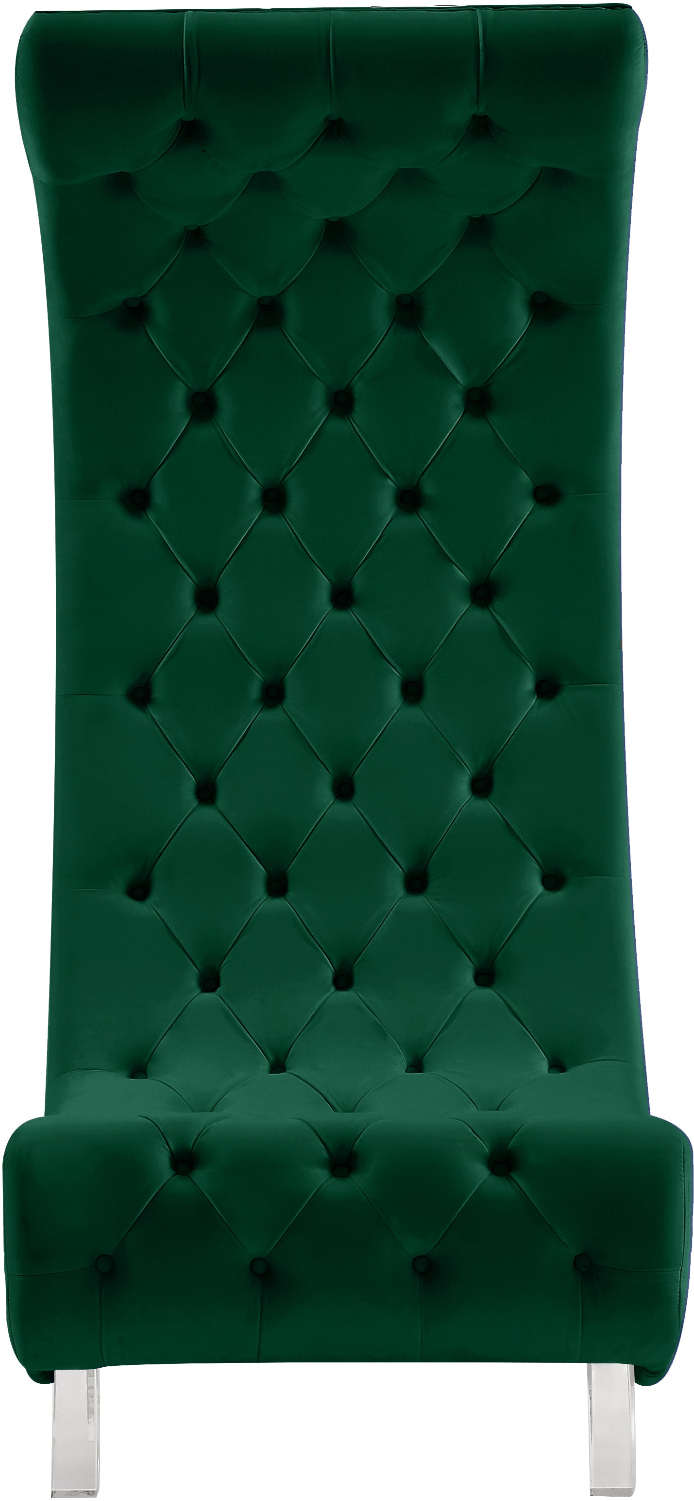 cube green velvet accent chair c