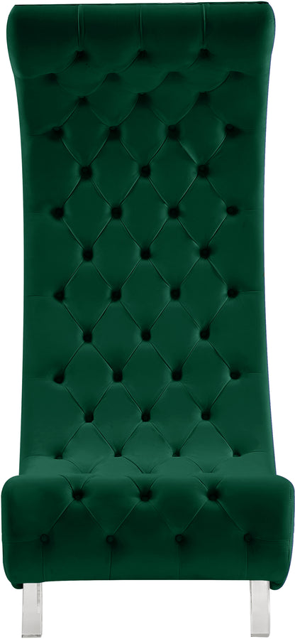 Cube Green Velvet Accent Chair C