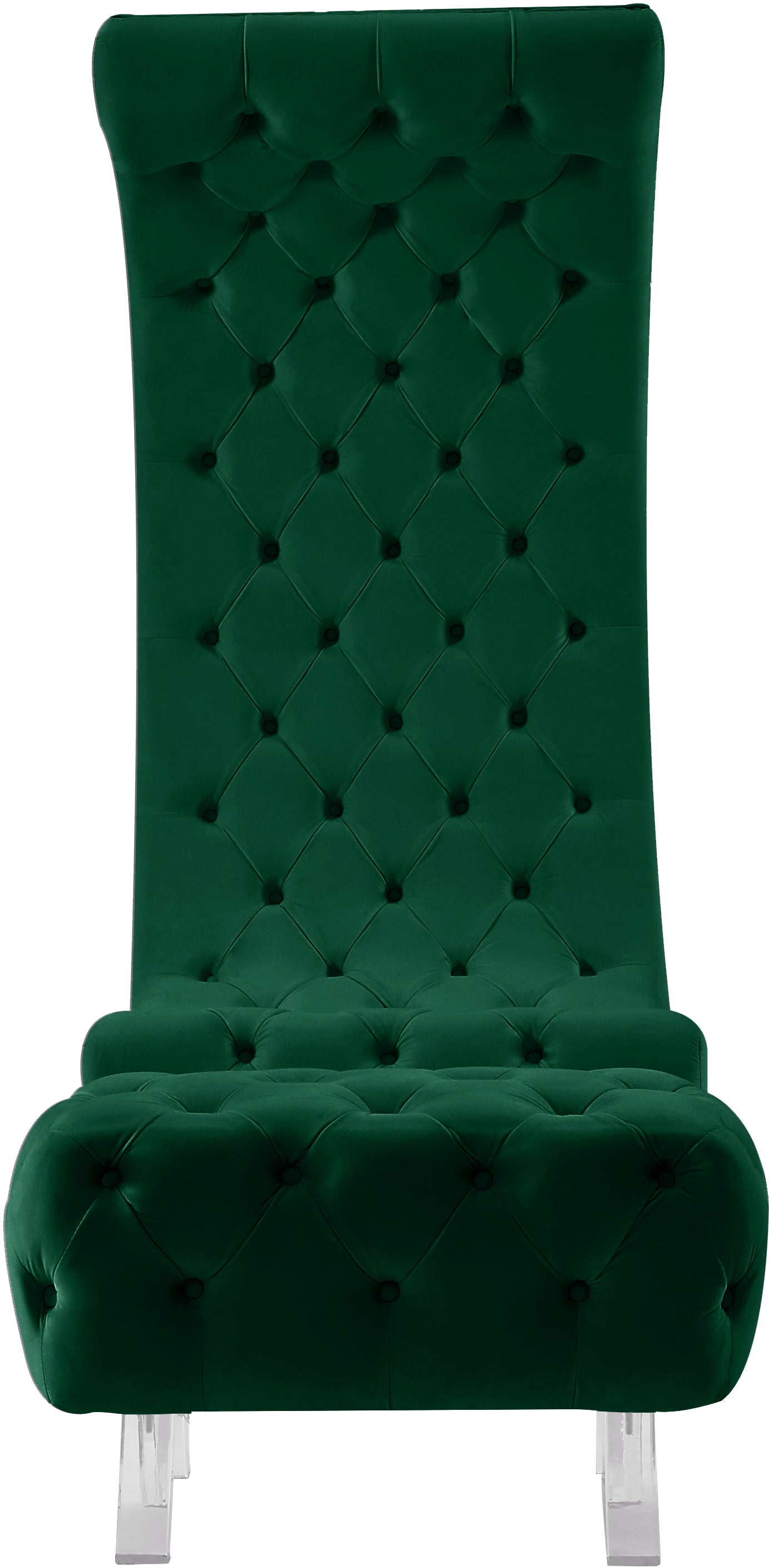 cube green velvet accent chair c