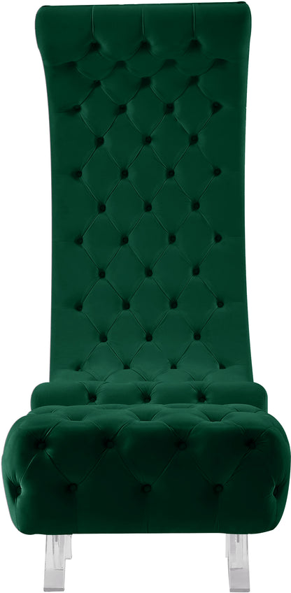 Cube Green Velvet Accent Chair C