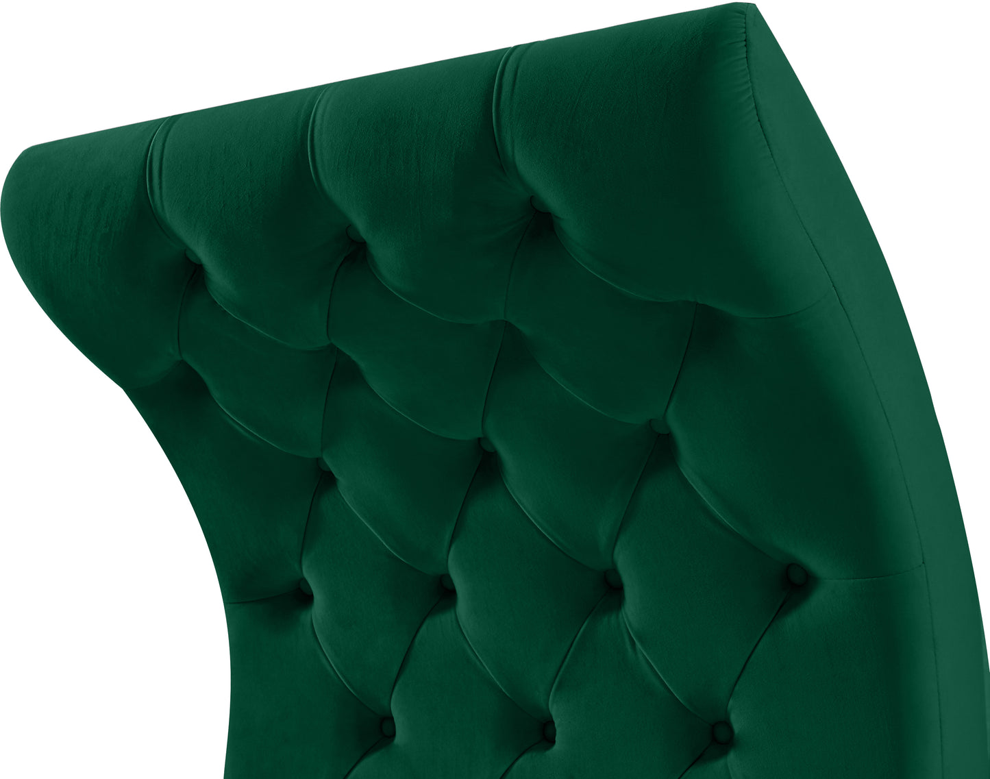 cube green velvet accent chair c