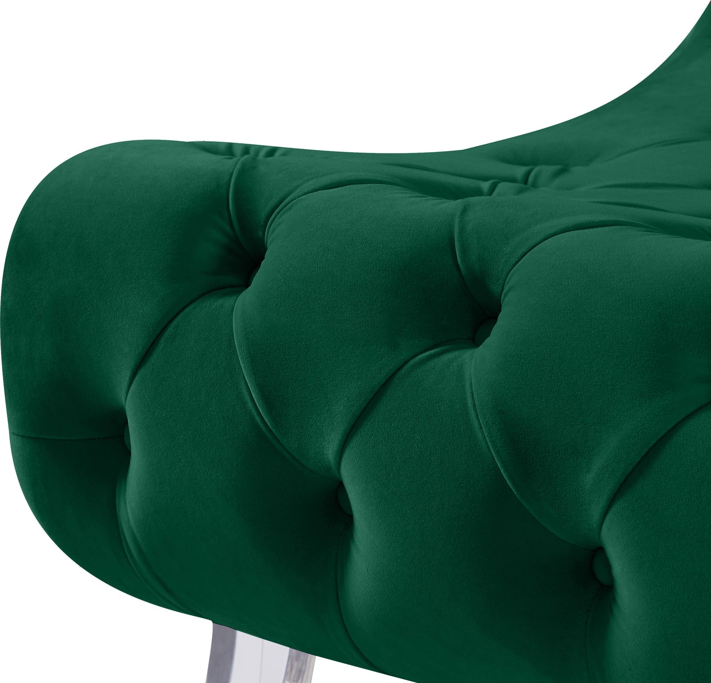 cube green velvet accent chair c