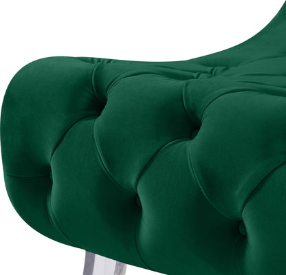 Cube Green Velvet Accent Chair C