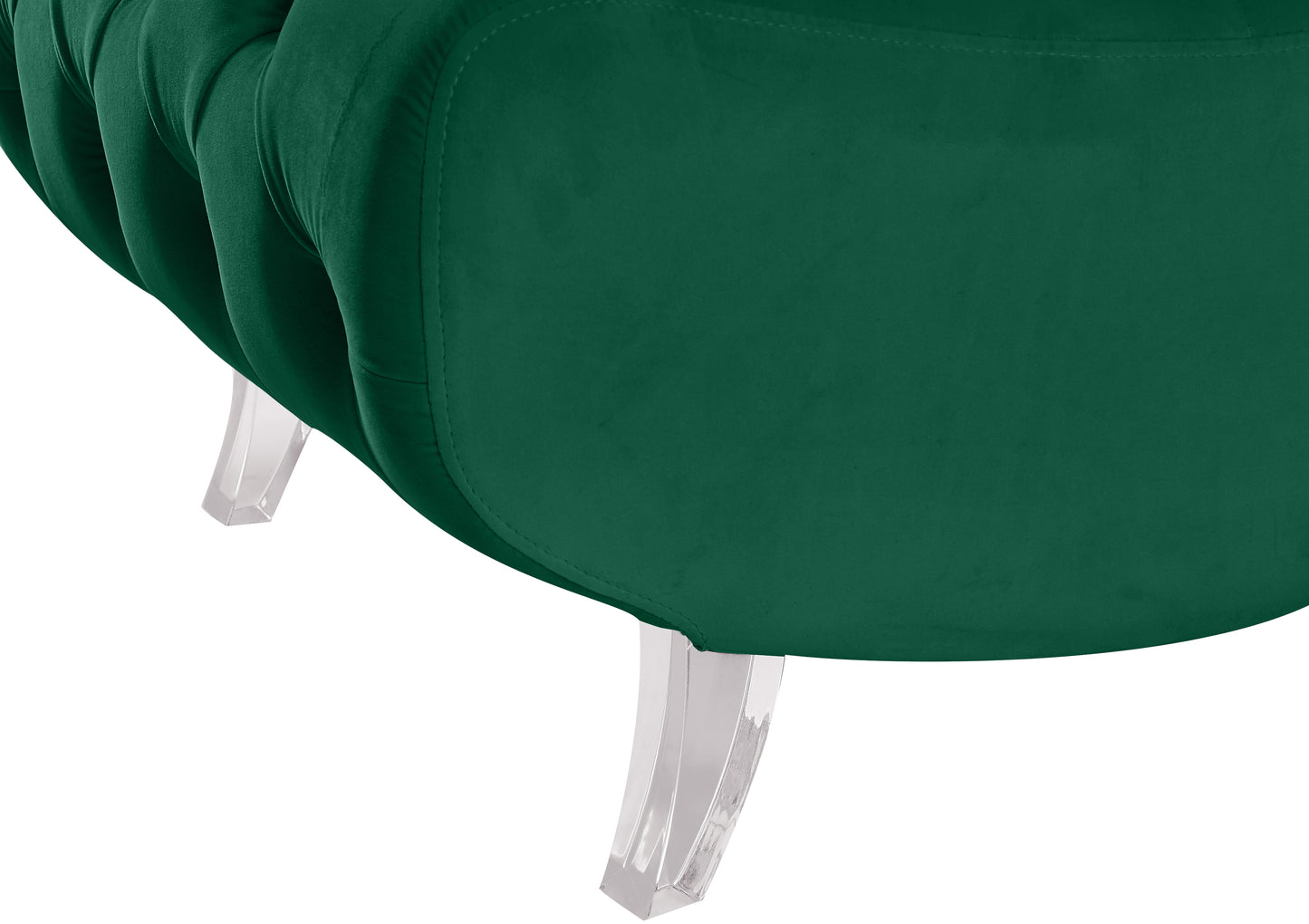 cube green velvet accent chair c