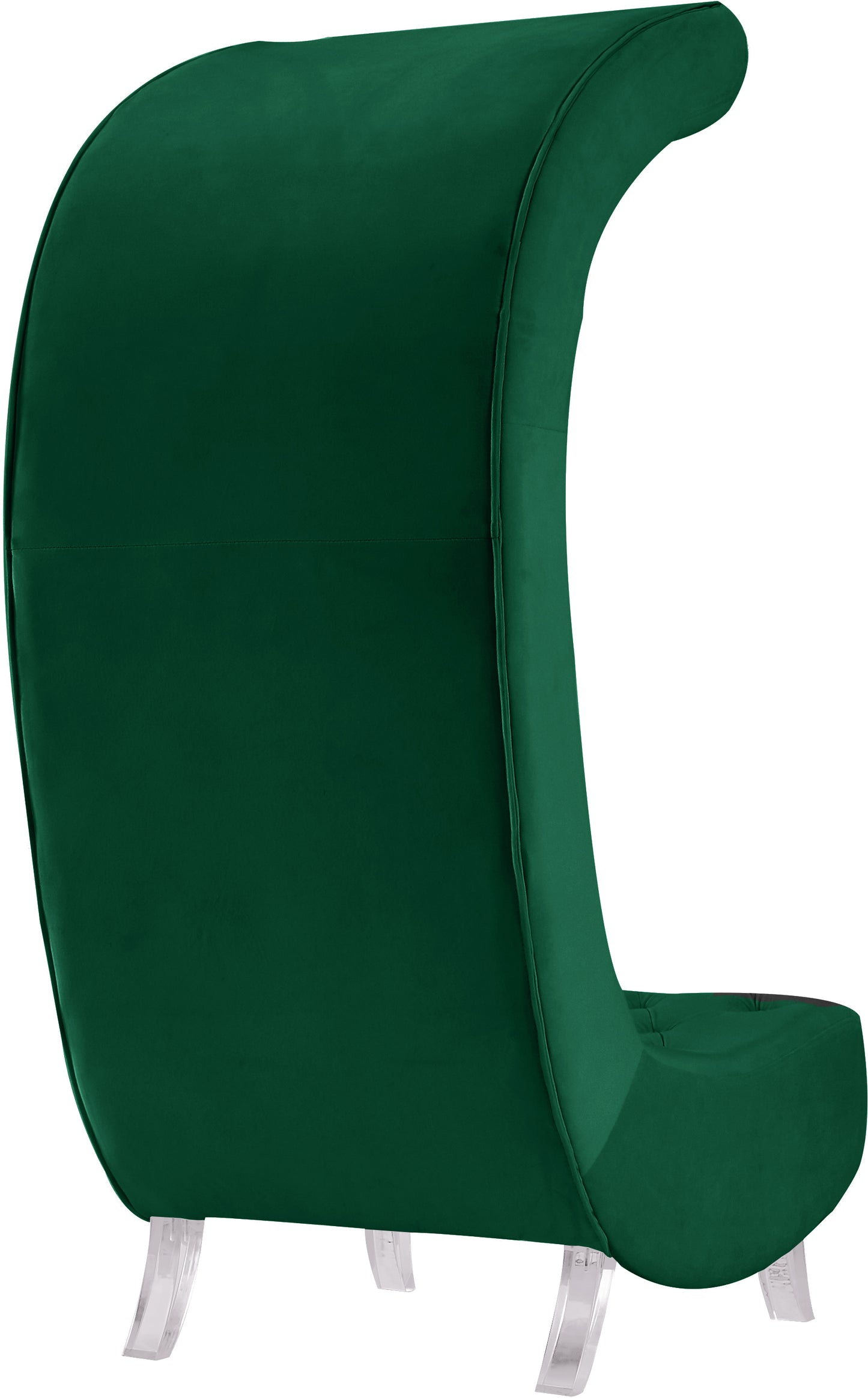 cube green velvet accent chair c