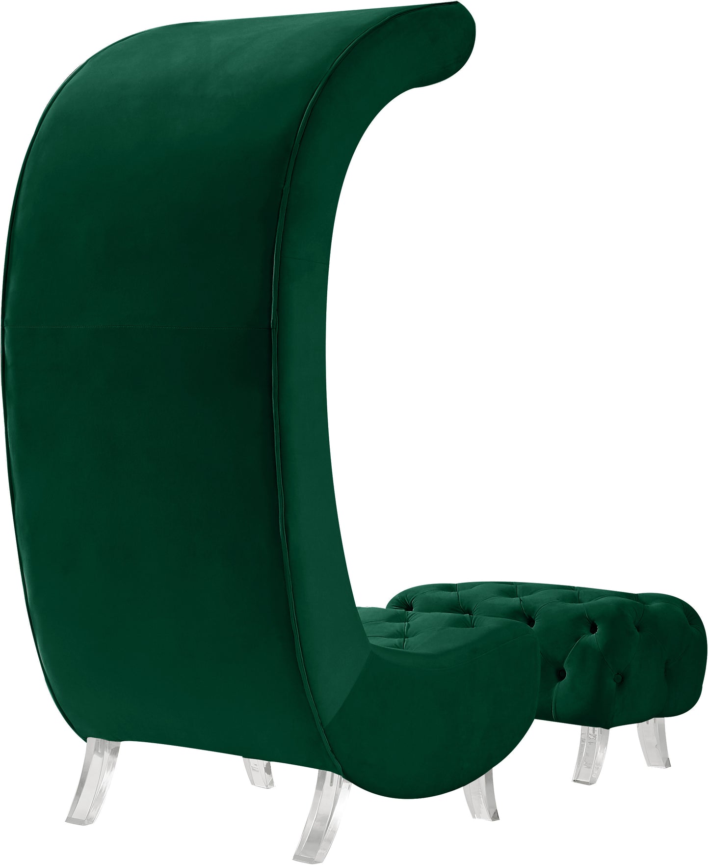 cube green velvet accent chair c