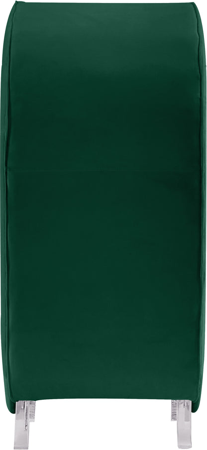 Cube Green Velvet Accent Chair C