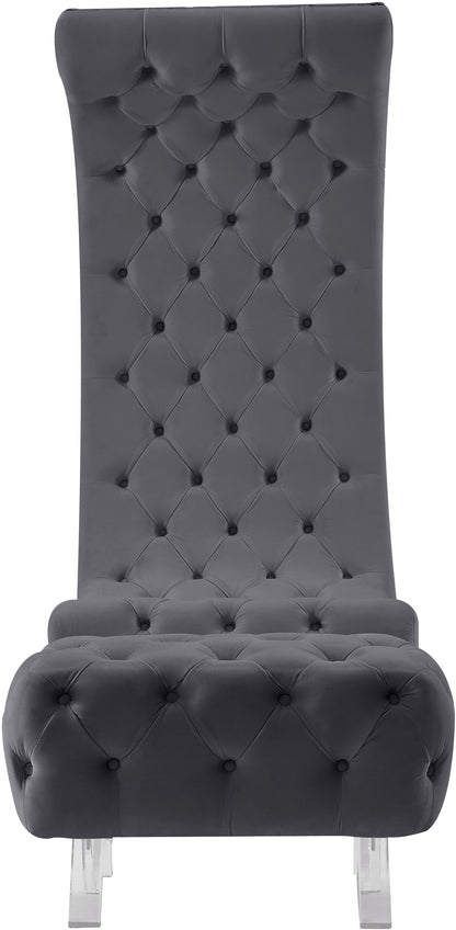 Cube Grey Velvet Accent Chair C