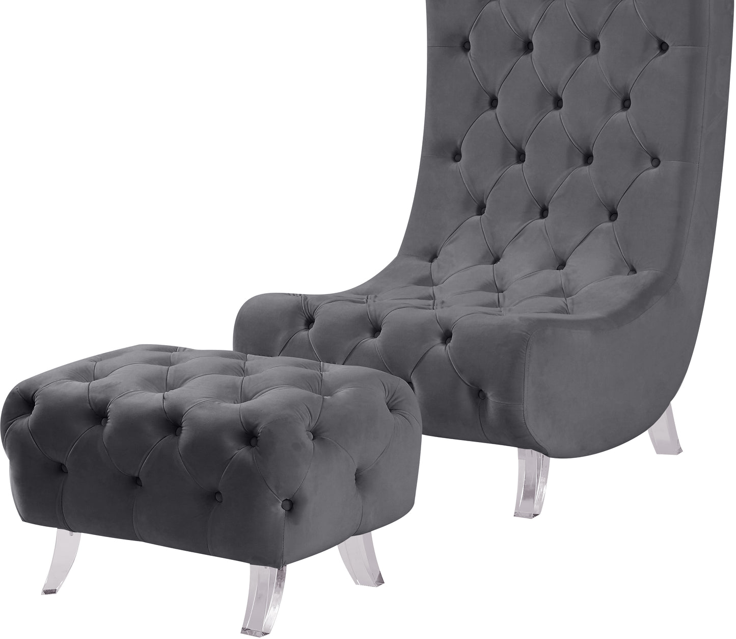 cube grey velvet accent chair c