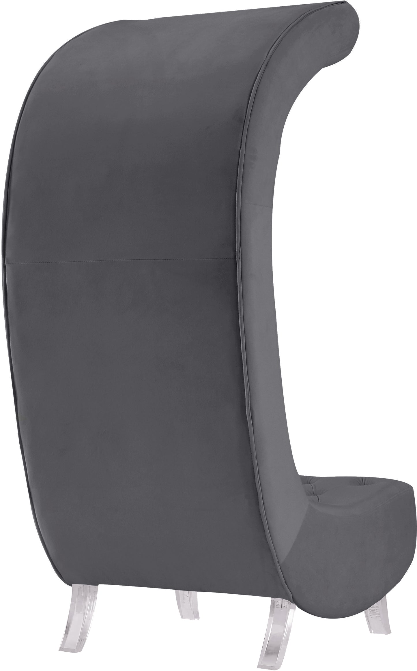 cube grey velvet accent chair c