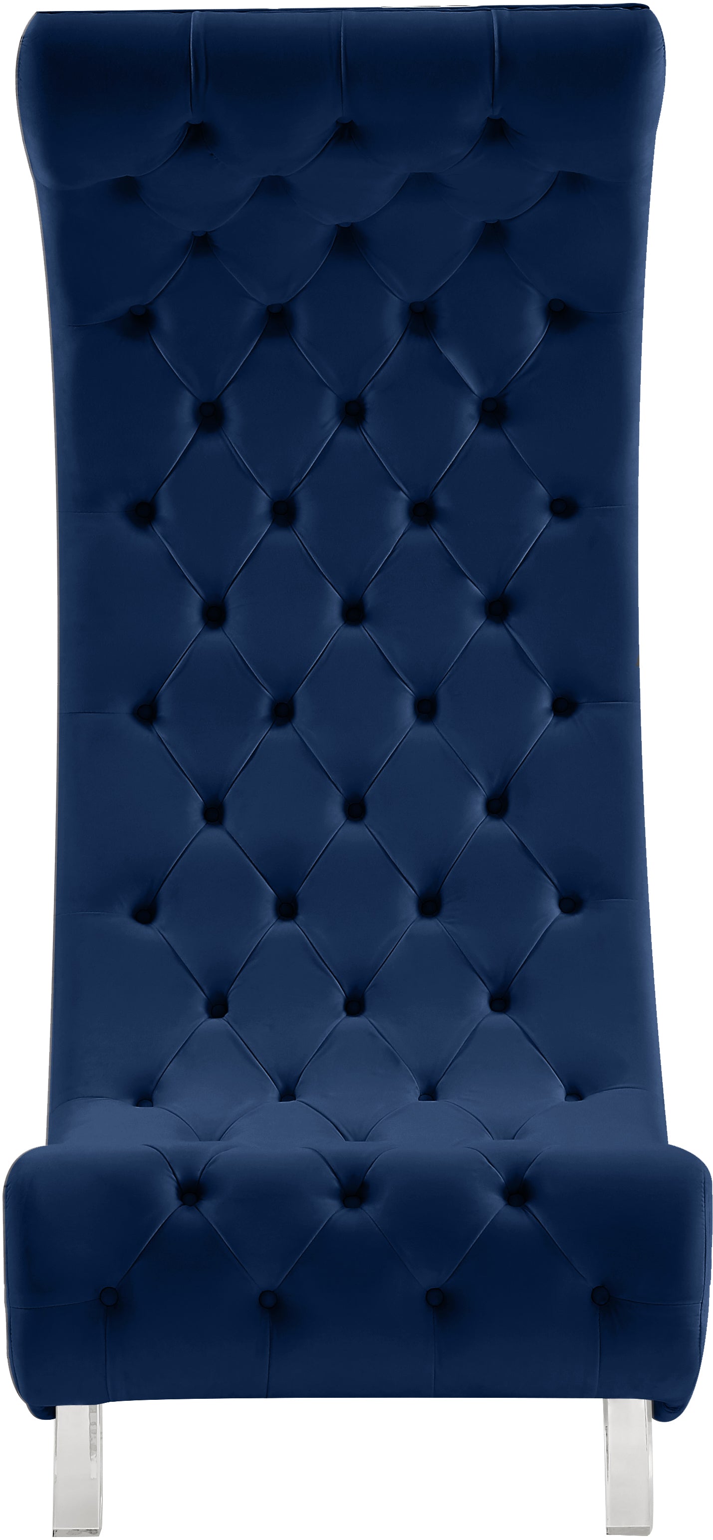 cube navy velvet accent chair c