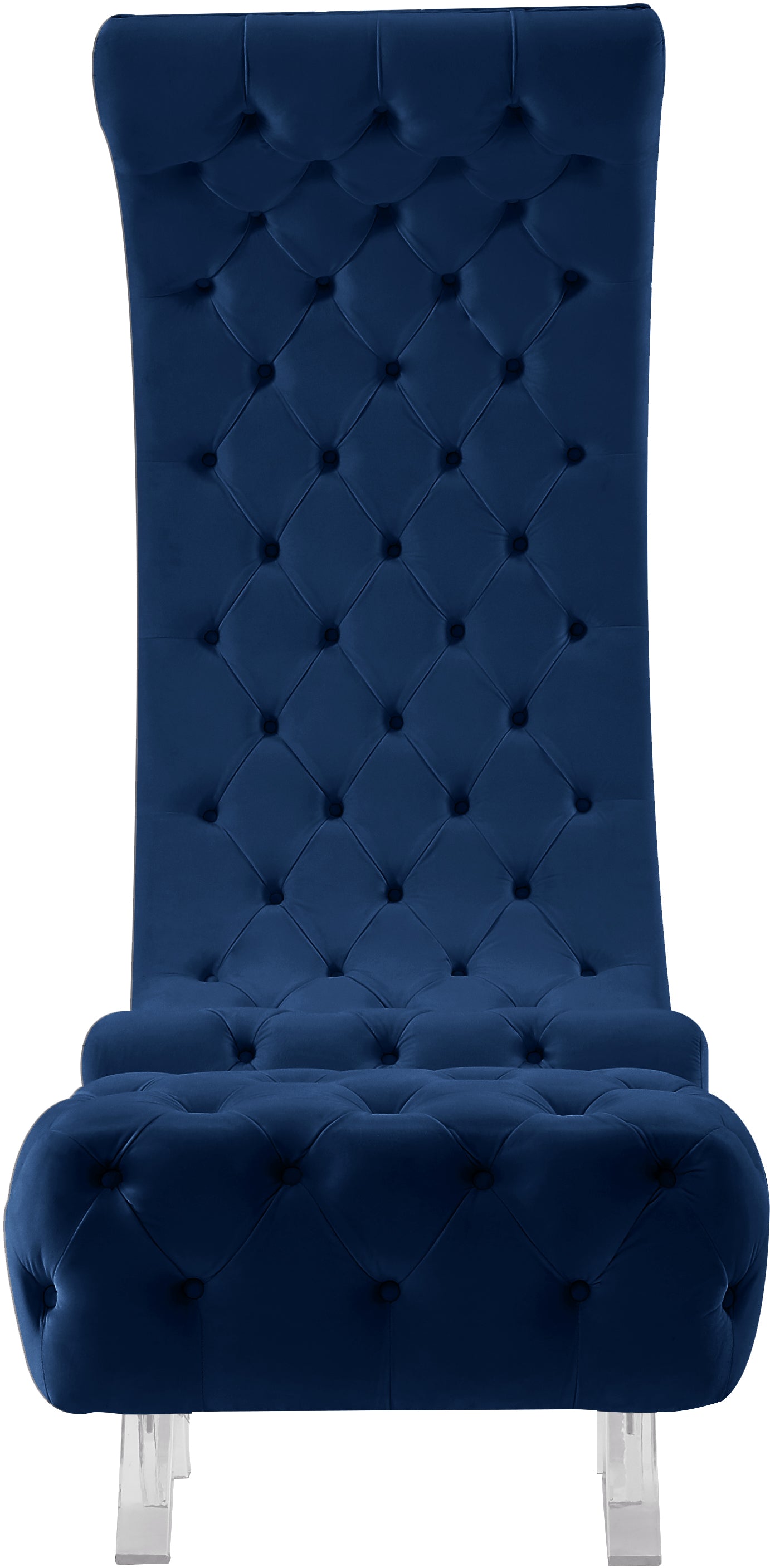 cube navy velvet accent chair c