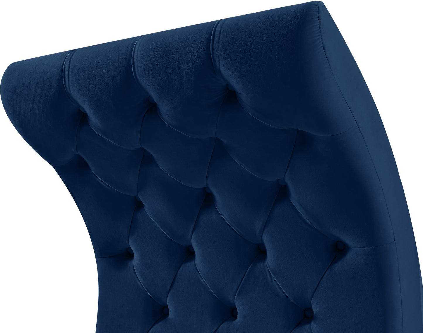 cube navy velvet accent chair c