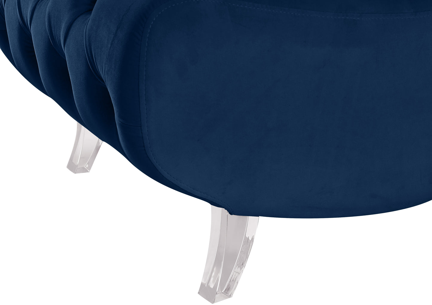 cube navy velvet accent chair c