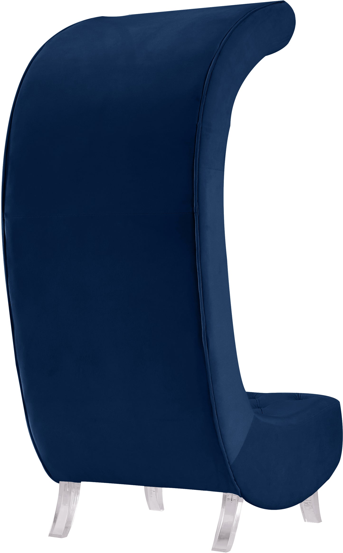 cube navy velvet accent chair c