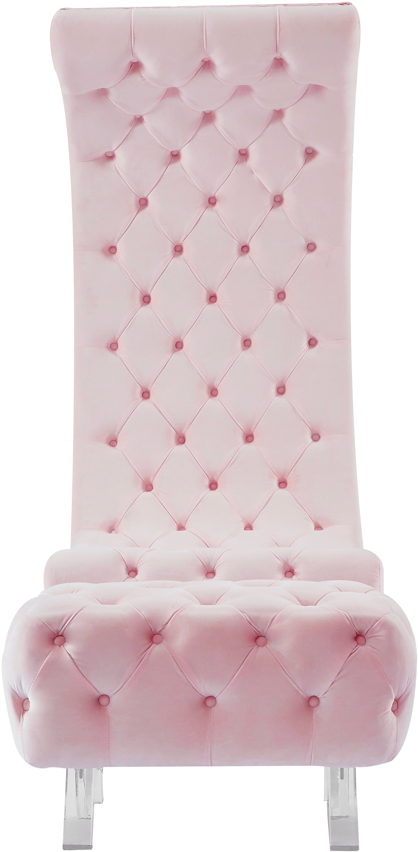 cube pink velvet accent chair c