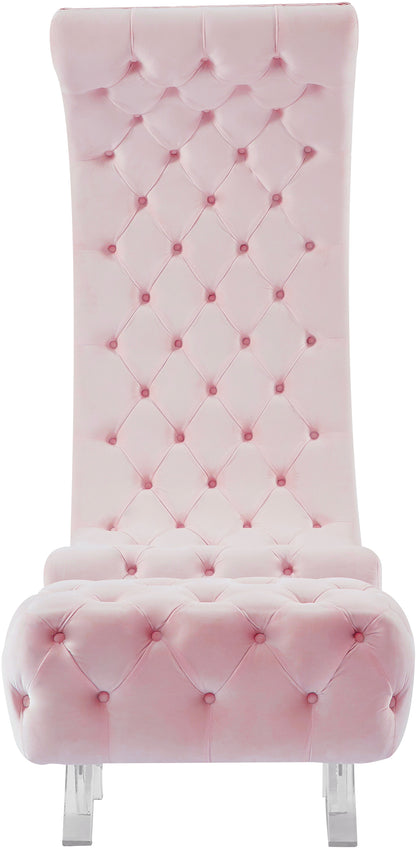 Cube Pink Velvet Accent Chair C