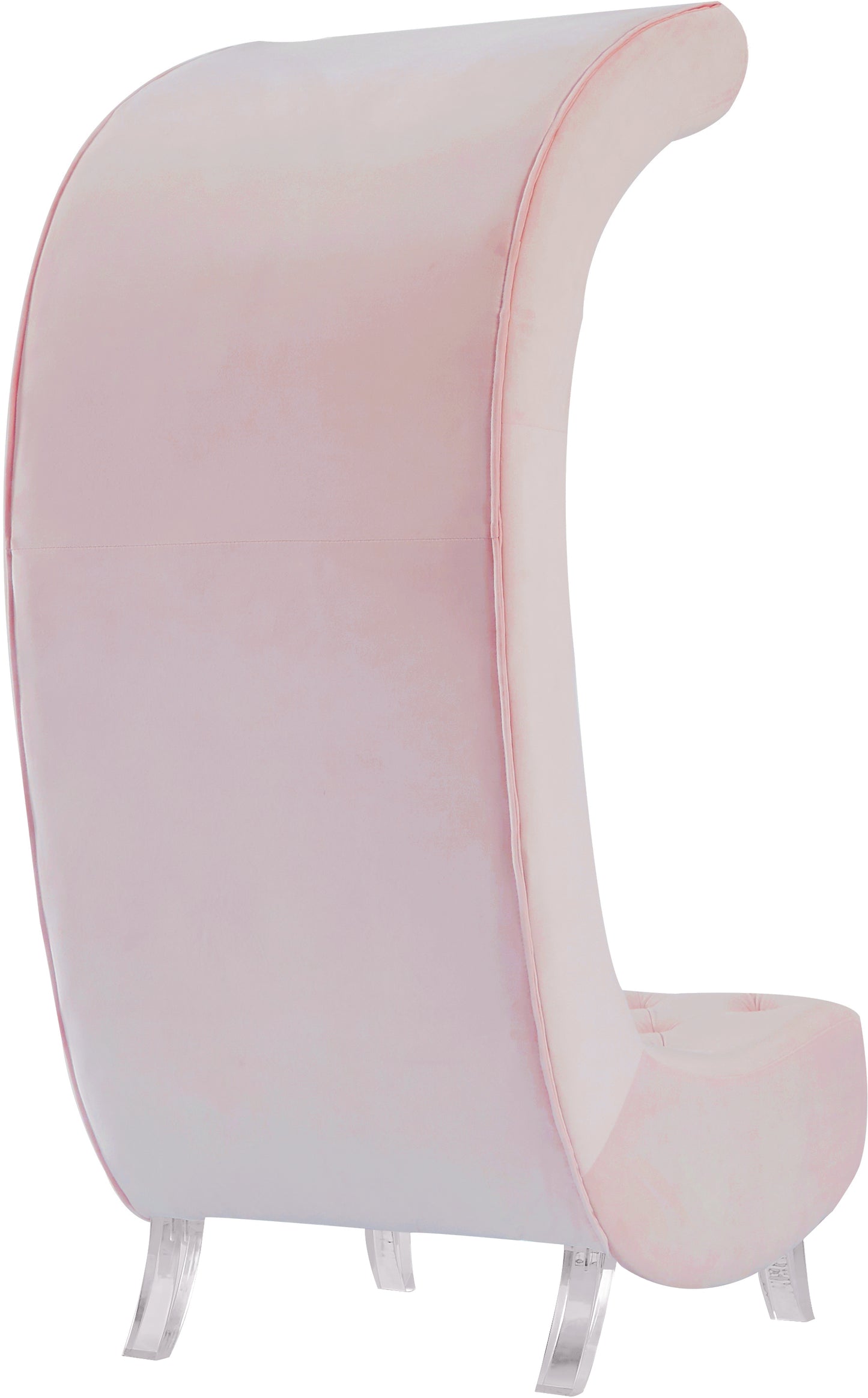 cube pink velvet accent chair c