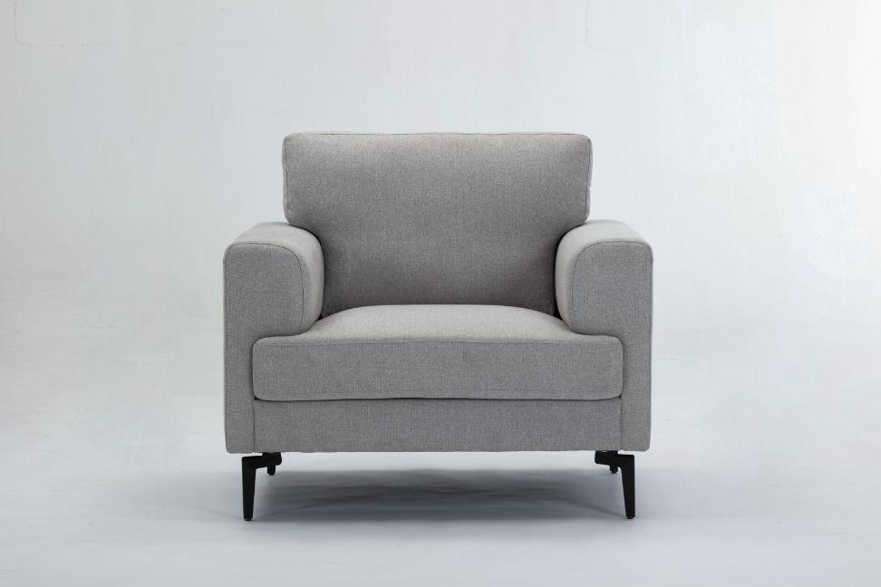 dolphin chair, light gray linen