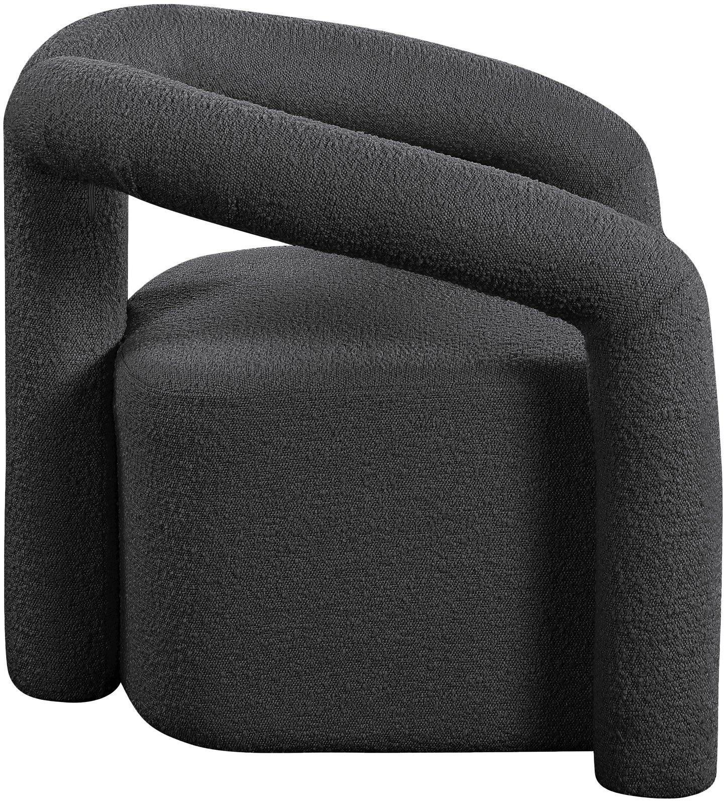 rosa black boucle fabric accent chair black