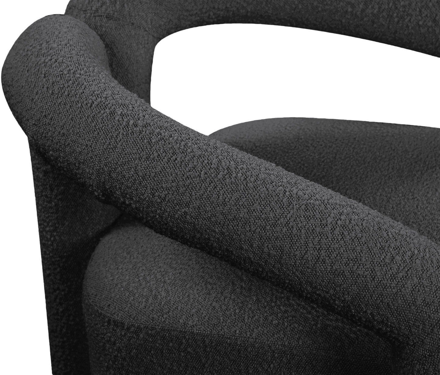 rosa black boucle fabric accent chair black