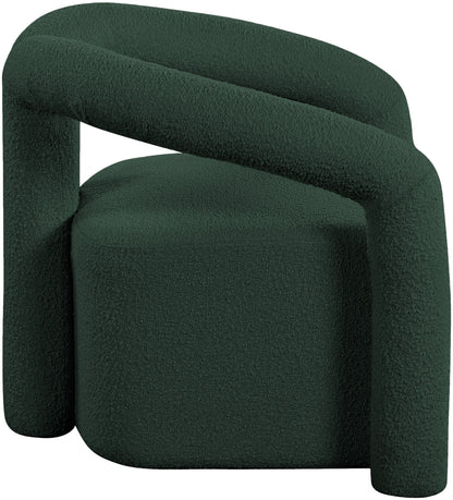 Rosa Green Boucle Fabric Accent Chair Green