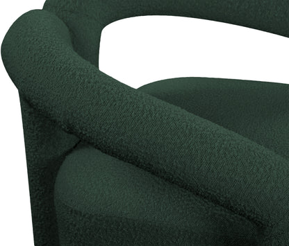 Rosa Green Boucle Fabric Accent Chair Green