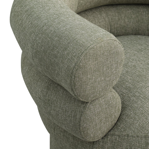 Circlet Green Linen Textured Fabric Accent Swivel Chair Green