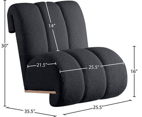 Lennox Black Faux Sheepskin Upholstered Accent Chair, 1 Piece