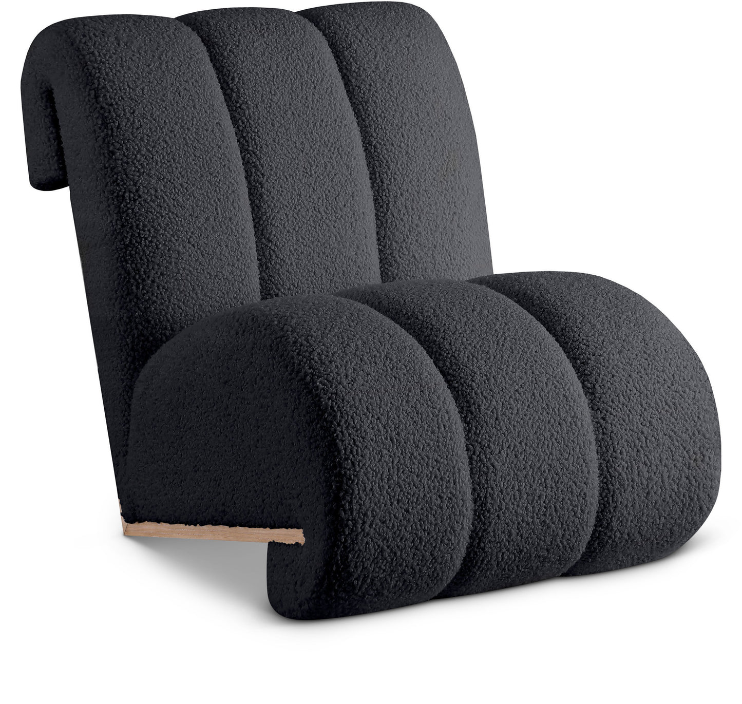 bordeaux black faux sheepskin accent chair