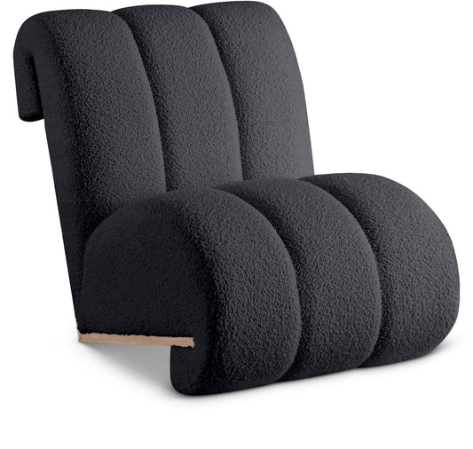 Bordeaux Black Faux Sheepskin Accent Chair