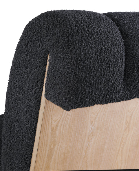 Lennox Black Faux Sheepskin Upholstered Accent Chair, 1 Piece