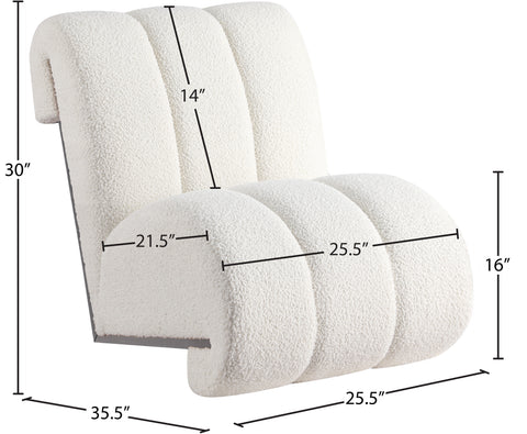 Lennox Cream Faux Sheepskin Upholstered Accent Chair, 1 Piece