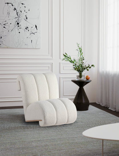 Bordeaux Cream Faux Sheepskin Accent Chair