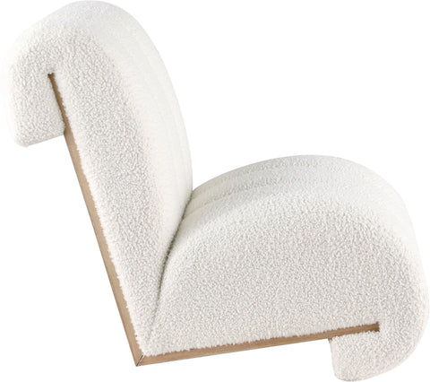Lennox Cream Faux Sheepskin Upholstered Accent Chair, 1 Piece
