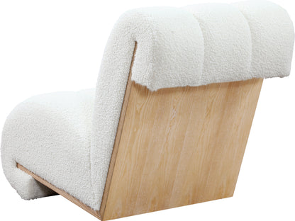 Bordeaux Cream Faux Sheepskin Accent Chair